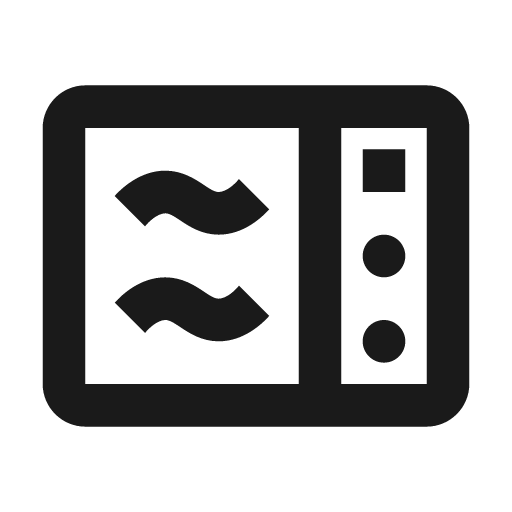 Outline microwave icon, solid style, from Google Material Icons