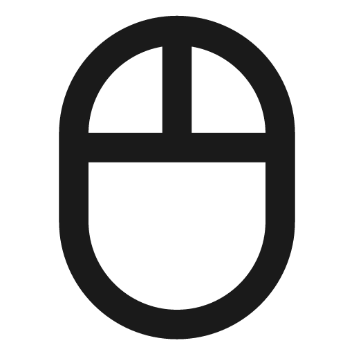 Outline mouse icon, solid style, from Google Material Icons