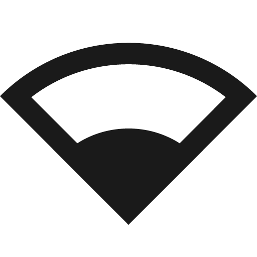 Outline network wifi 2 bar icon, solid style, from Google Material Icons