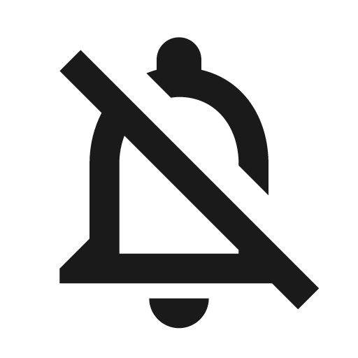 Outline notifications off icon, solid style, from Google Material Icons