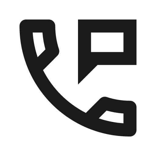 Outline perm phone msg icon, solid style, from Google Material Icons