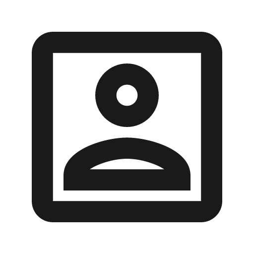 Outline portrait icon, solid style, from Google Material Icons