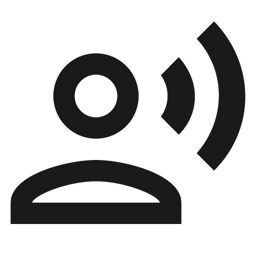 Outline record voice over icon, solid style, from Google Material Icons
