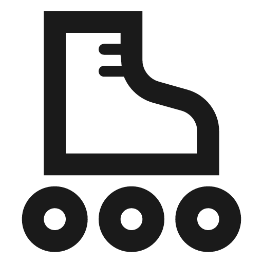 Outline roller skating icon, solid style, from Google Material Icons
