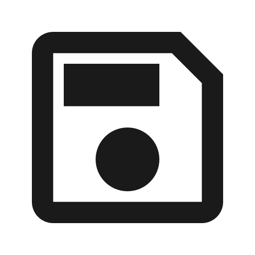 Outline save icon, solid style, from Google Material Icons