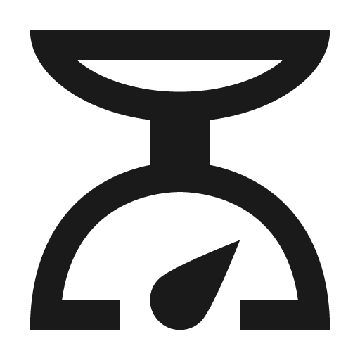 Outline scale icon, solid style, from Google Material Icons