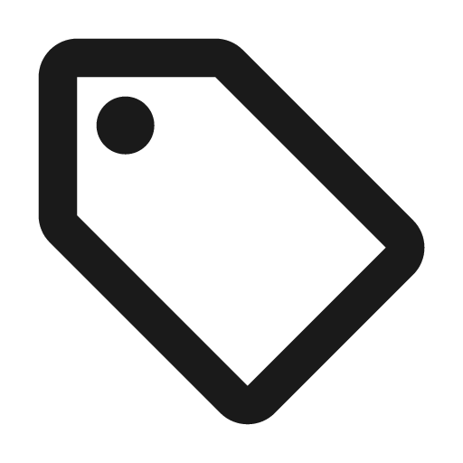 Outline sell icon, solid style, from Google Material Icons