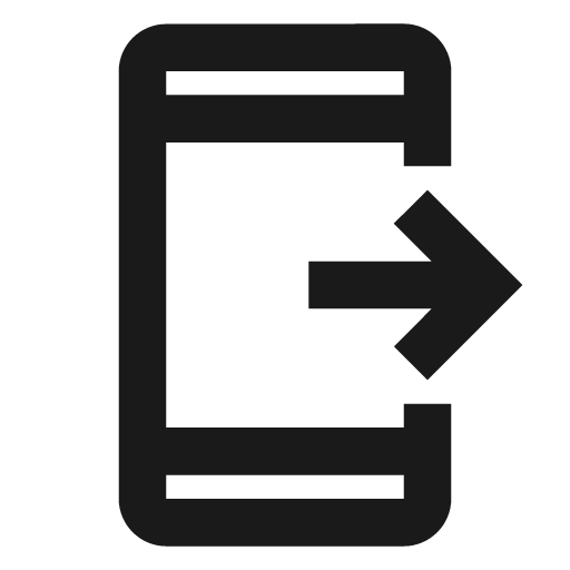Outline send to mobile icon, solid style, from Google Material Icons