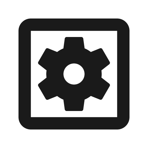 Outline settings applications icon, solid style, from Google Material Icons