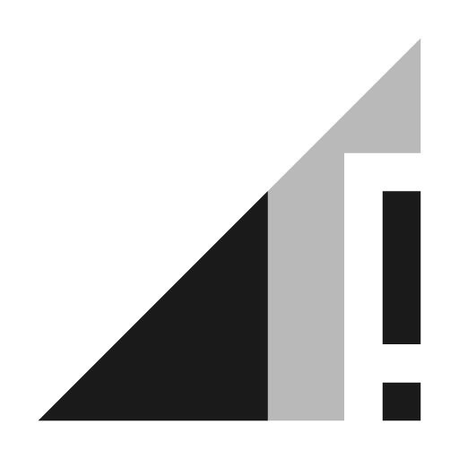 Outline signal cellular connected no internet 2 bar icon, solid style, from Google Material Icons