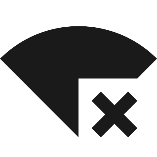 Outline signal wifi connected no internet 4 icon, solid style, from Google Material Icons