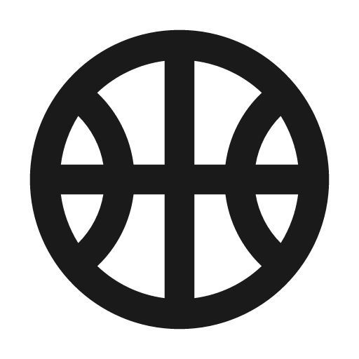 Outline sports basketball icon, solid style, from Google Material Icons