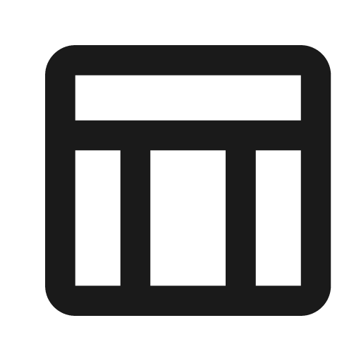 Outline table chart icon, solid style, from Google Material Icons