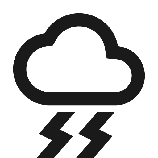 Outline thunderstorm icon, solid style, from Google Material Icons