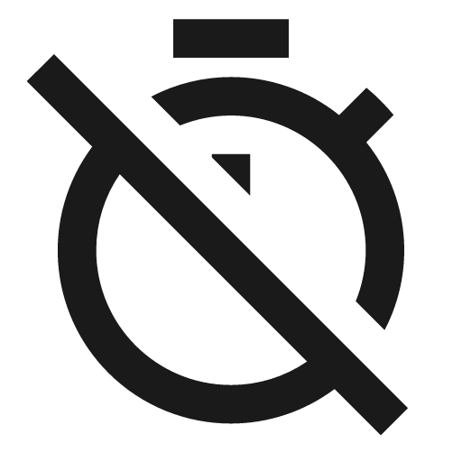 Outline timer off icon, solid style, from Google Material Icons