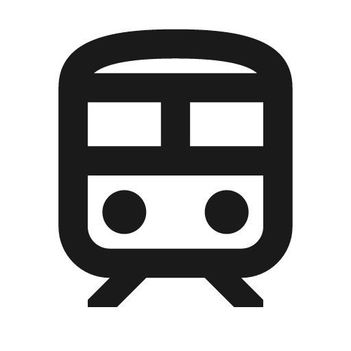 Outline train icon, solid style, from Google Material Icons