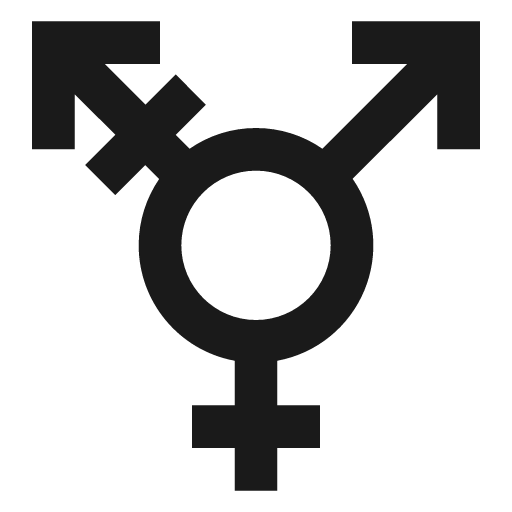 Outline transgender icon, solid style, from Google Material Icons
