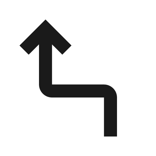 Outline turn sharp left icon, solid style, from Google Material Icons