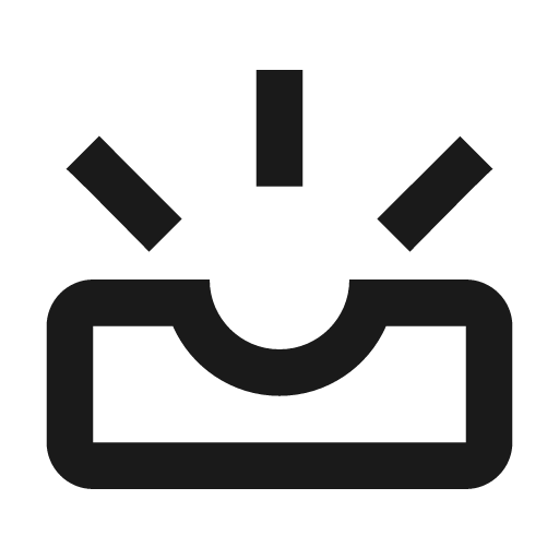 Outline upcoming icon, solid style, from Google Material Icons