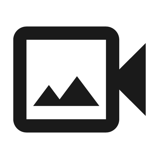 Outline video camera back icon, solid style, from Google Material Icons