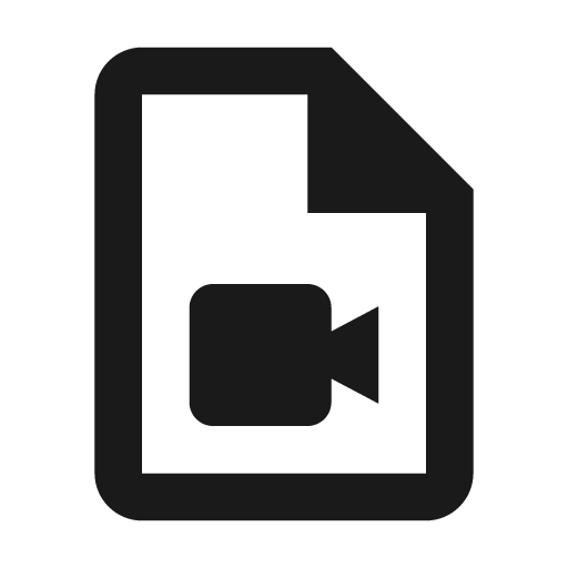 Outline video file icon, solid style, from Google Material Icons