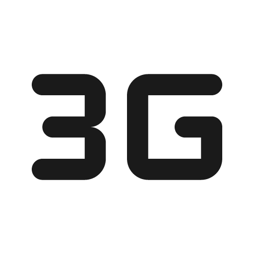 Round 3g mobiledata icon, solid style, from Google Material Icons