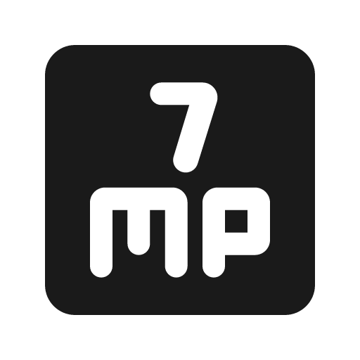 Round 7mp icon, solid style, from Google Material Icons