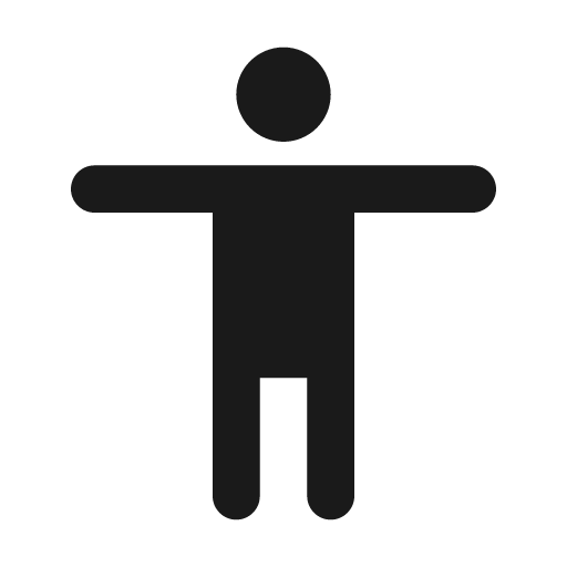 Round accessibility icon, solid style, from Google Material Icons
