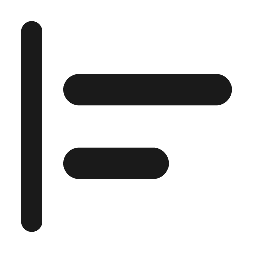 Round align horizontal left icon, solid style, from Google Material Icons