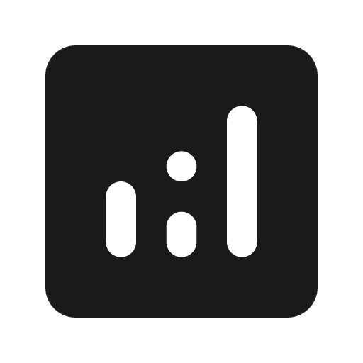 Round analytics icon, solid style, from Google Material Icons