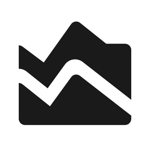 Round area chart icon, solid style, from Google Material Icons