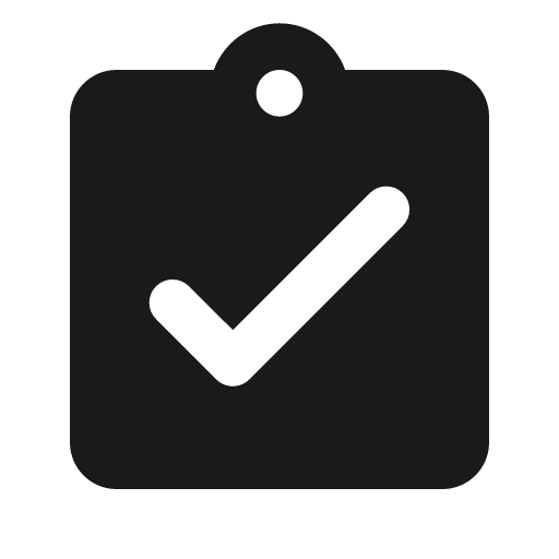 Round assignment turned in icon, solid style, from Google Material Icons