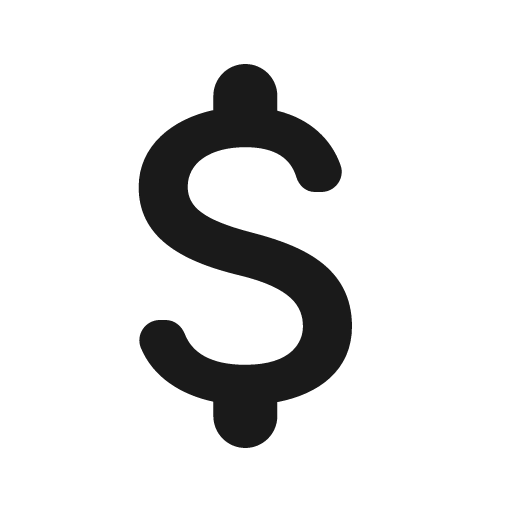 Round attach money icon, solid style, from Google Material Icons