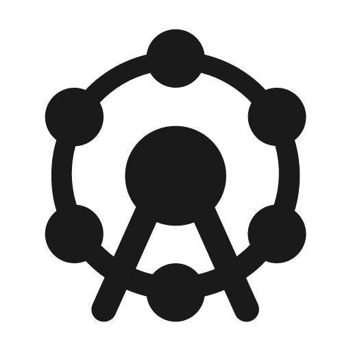 Round attractions icon, solid style, from Google Material Icons