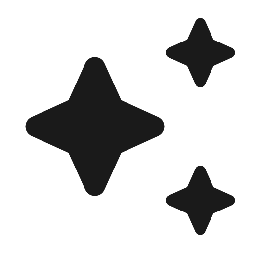Round auto awesome icon, solid style, from Google Material Icons