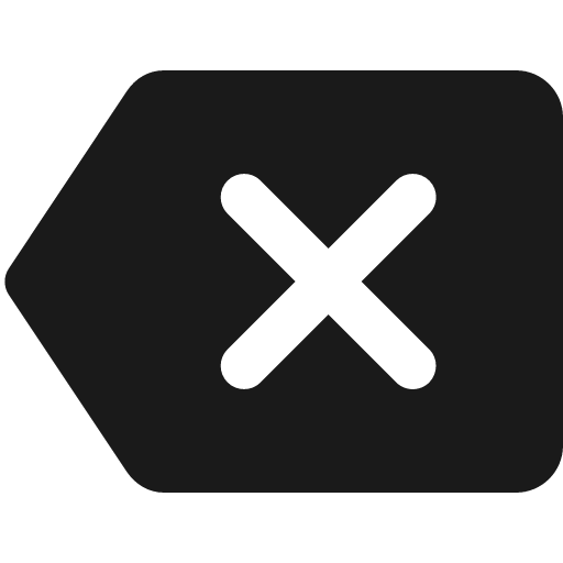 Round backspace icon, solid style, from Google Material Icons