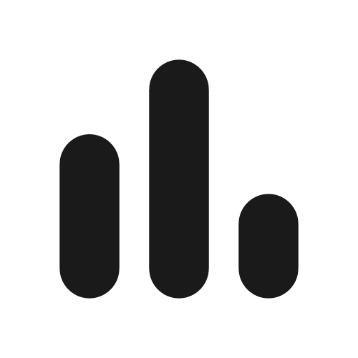 Round bar chart icon, solid style, from Google Material Icons