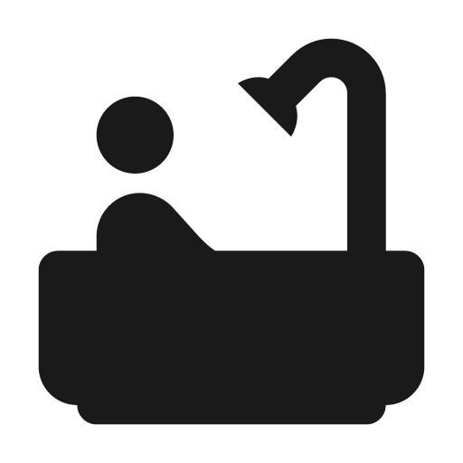 Round bathtub icon, solid style, from Google Material Icons