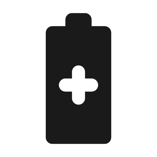 Round battery saver icon, solid style, from Google Material Icons
