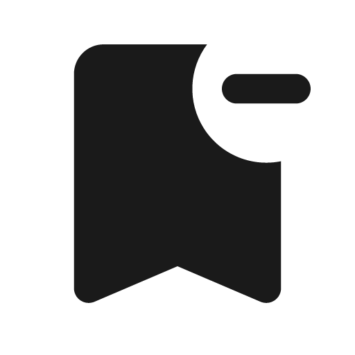 Round bookmark remove icon, solid style, from Google Material Icons