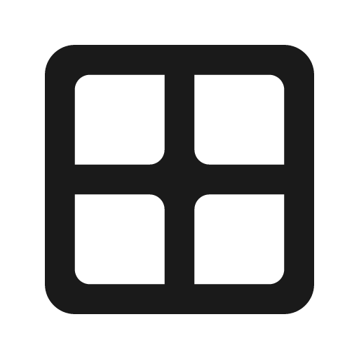 Round border all icon, solid style, from Google Material Icons