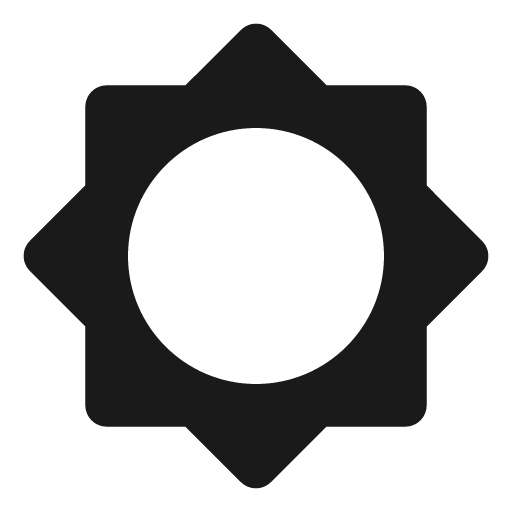 Round brightness 5 icon, solid style, from Google Material Icons