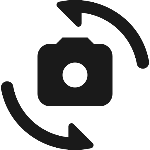 Round cameraswitch icon, solid style, from Google Material Icons