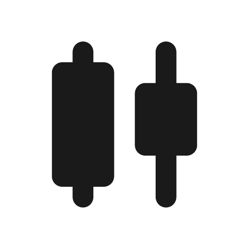 Round candlestick chart icon, solid style, from Google Material Icons