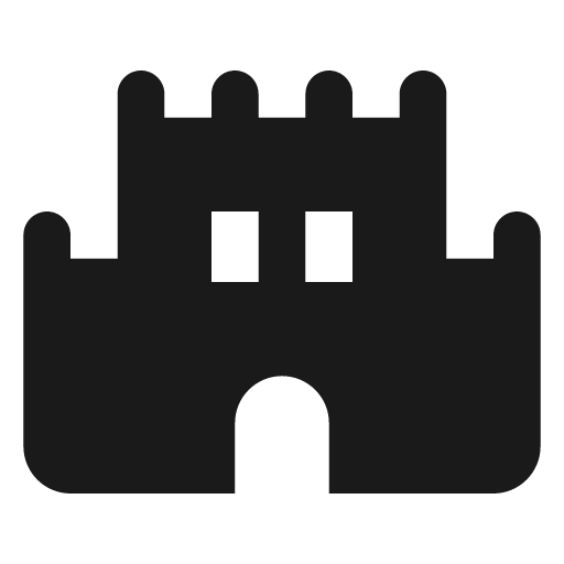 Round castle icon, solid style, from Google Material Icons