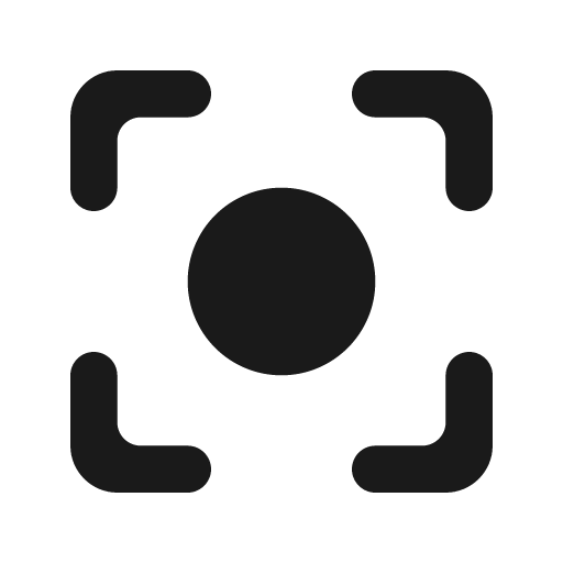 Round center focus strong icon, solid style, from Google Material Icons