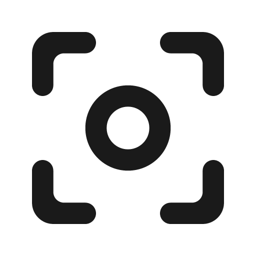 Round center focus weak icon, solid style, from Google Material Icons