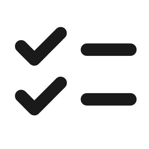 Round checklist icon, solid style, from Google Material Icons