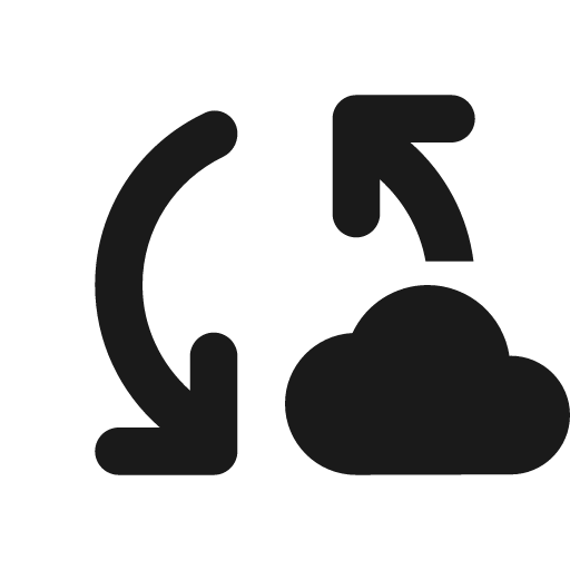 Round cloud sync icon, solid style, from Google Material Icons