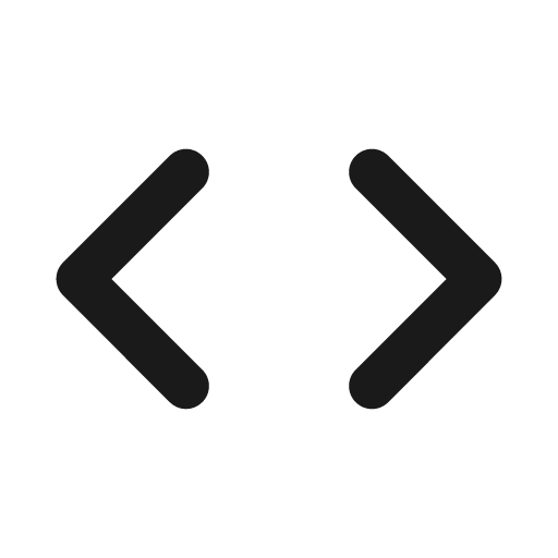 Round code icon, solid style, from Google Material Icons